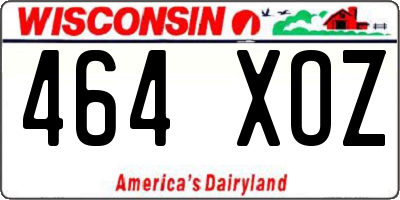 WI license plate 464XOZ