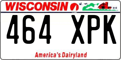 WI license plate 464XPK