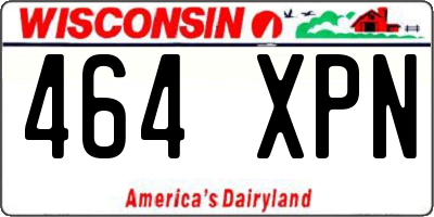 WI license plate 464XPN