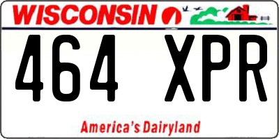WI license plate 464XPR