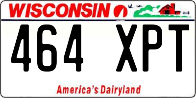 WI license plate 464XPT