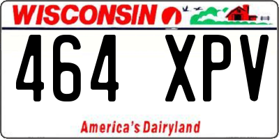 WI license plate 464XPV