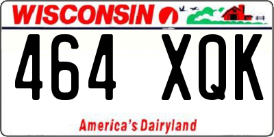 WI license plate 464XQK