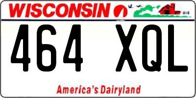 WI license plate 464XQL