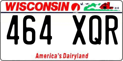 WI license plate 464XQR