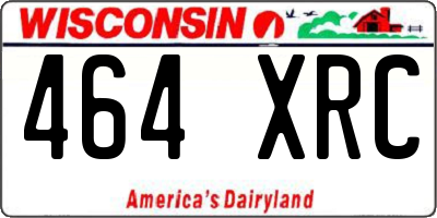 WI license plate 464XRC