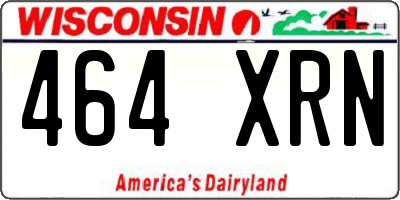 WI license plate 464XRN