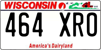 WI license plate 464XRO