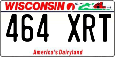 WI license plate 464XRT