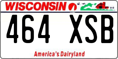 WI license plate 464XSB