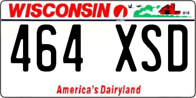 WI license plate 464XSD