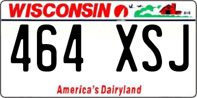 WI license plate 464XSJ