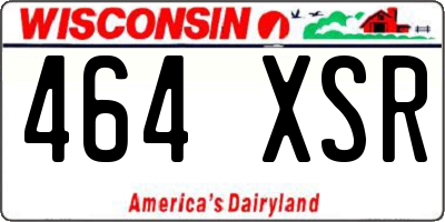 WI license plate 464XSR