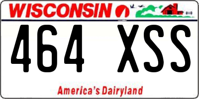 WI license plate 464XSS