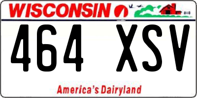 WI license plate 464XSV