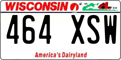 WI license plate 464XSW