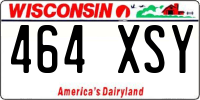 WI license plate 464XSY
