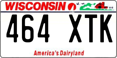 WI license plate 464XTK
