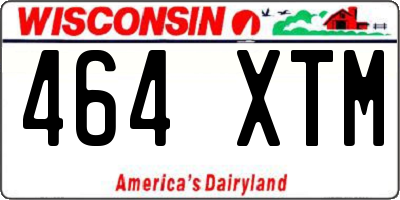 WI license plate 464XTM