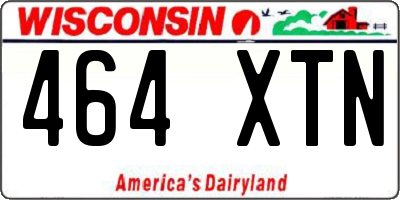WI license plate 464XTN