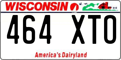 WI license plate 464XTO