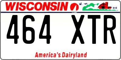 WI license plate 464XTR