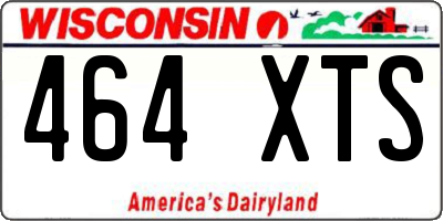 WI license plate 464XTS