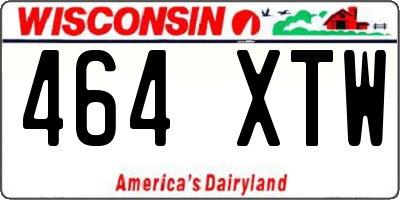 WI license plate 464XTW