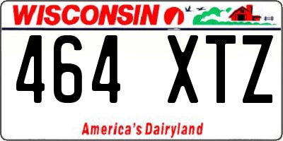 WI license plate 464XTZ