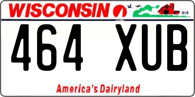 WI license plate 464XUB