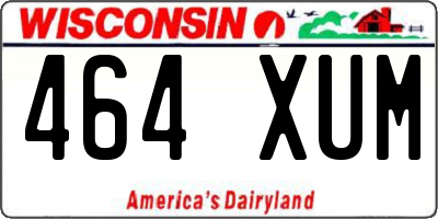 WI license plate 464XUM