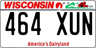 WI license plate 464XUN