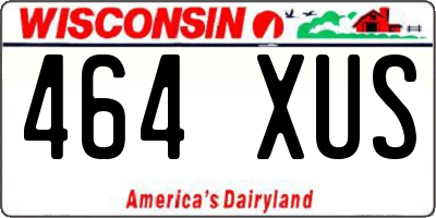 WI license plate 464XUS