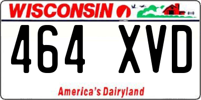 WI license plate 464XVD