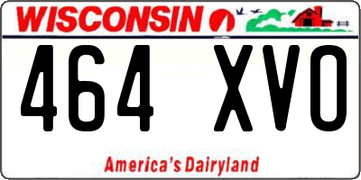 WI license plate 464XVO