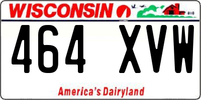 WI license plate 464XVW