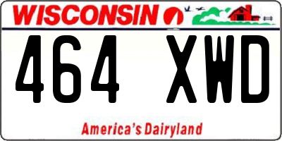 WI license plate 464XWD