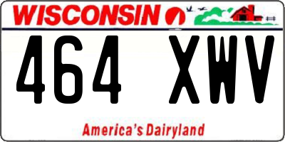 WI license plate 464XWV