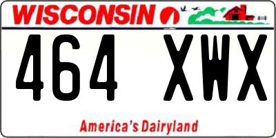WI license plate 464XWX