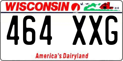 WI license plate 464XXG