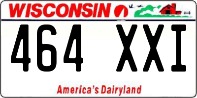 WI license plate 464XXI