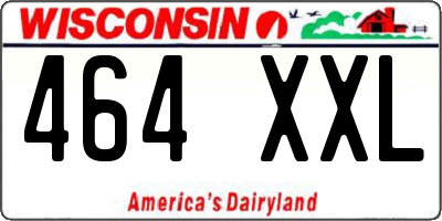 WI license plate 464XXL