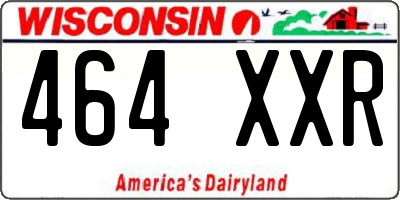 WI license plate 464XXR