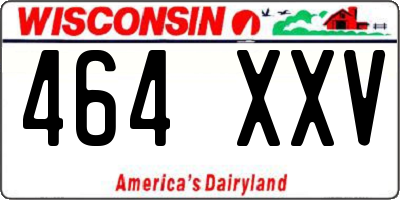WI license plate 464XXV