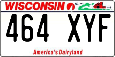 WI license plate 464XYF