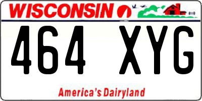 WI license plate 464XYG
