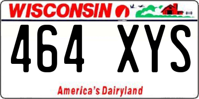 WI license plate 464XYS