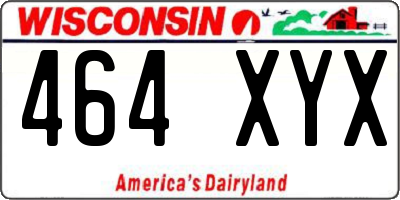 WI license plate 464XYX