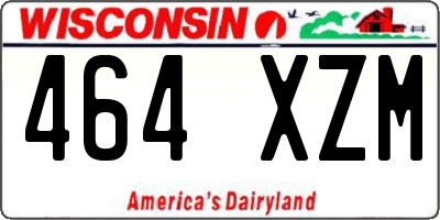 WI license plate 464XZM