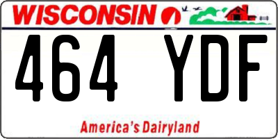 WI license plate 464YDF